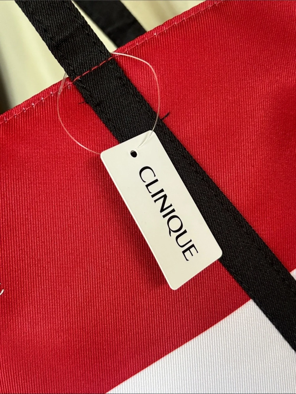 NWT Clinique X Kate Spade Shopping Tote Shoulder Bag Striped “Hello Gorgeous”